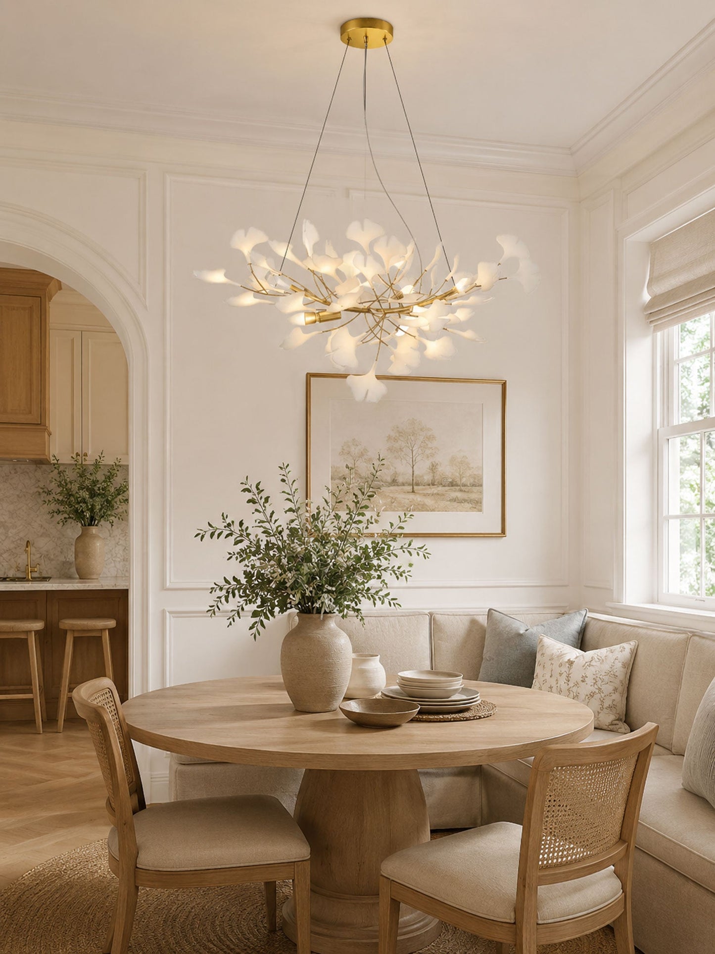 Horizon Bloom Ginkgo Chandelier - Elegant Design & Adjustable Height