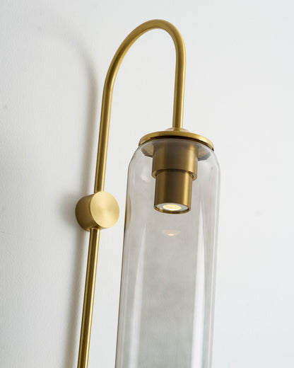 Sleek Glass Plug-In Wall Lamp with Adjustable Brightness & Easy Instal