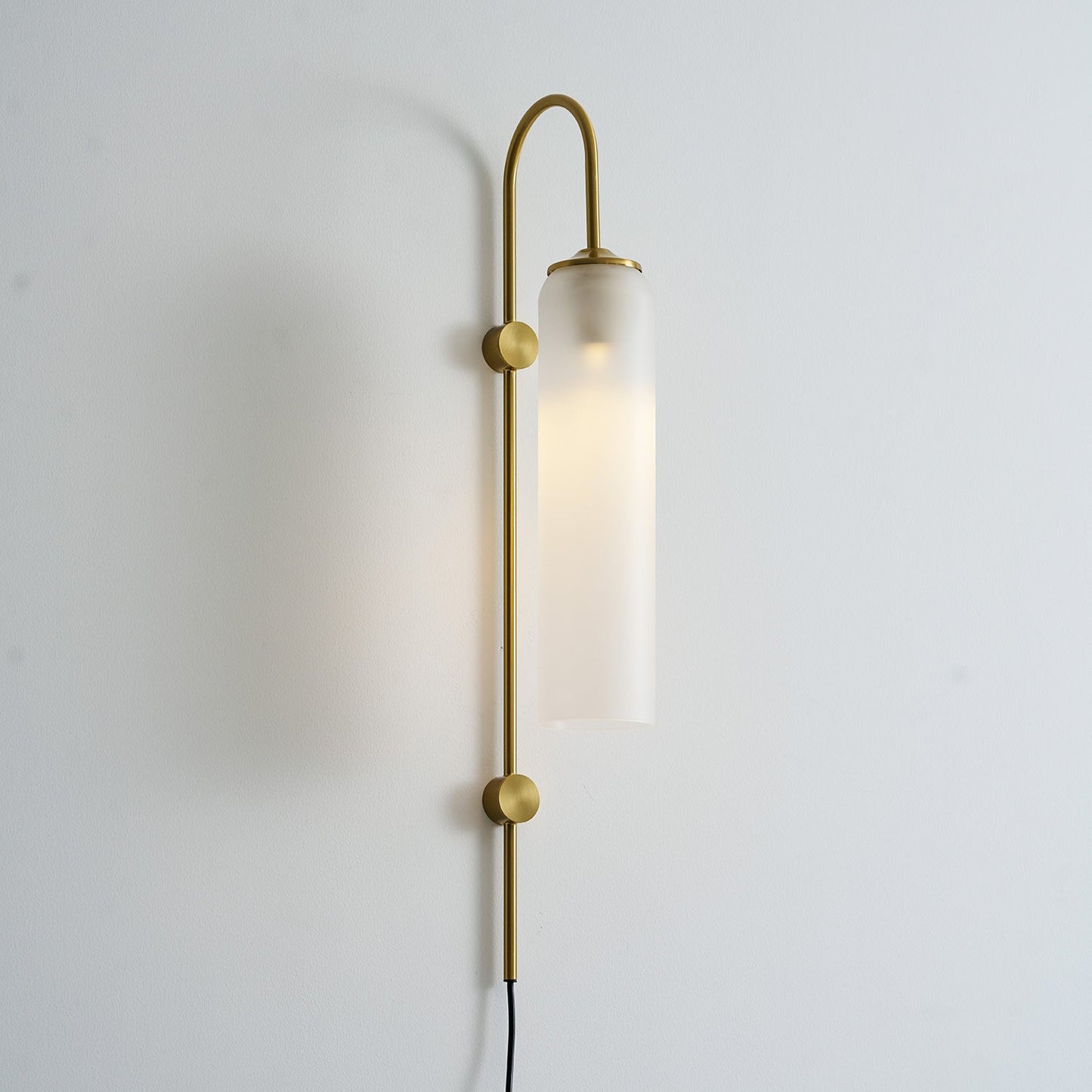 Sleek Glass Plug-In Wall Lamp with Adjustable Brightness & Easy Instal