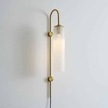 Sleek Glass Plug-In Wall Lamp with Adjustable Brightness & Easy Instal