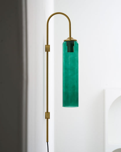Sleek Glass Plug-In Wall Lamp with Adjustable Brightness & Easy Instal