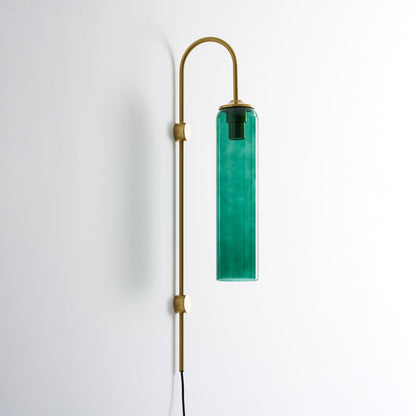 Sleek Glass Plug-In Wall Lamp with Adjustable Brightness & Easy Instal