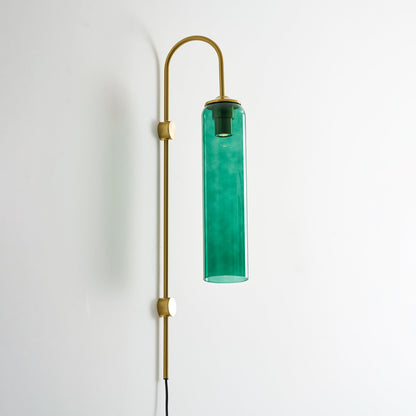 Sleek Glass Plug-In Wall Lamp with Adjustable Brightness & Easy Instal