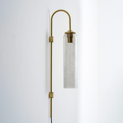 Sleek Glass Plug-In Wall Lamp with Adjustable Brightness & Easy Instal