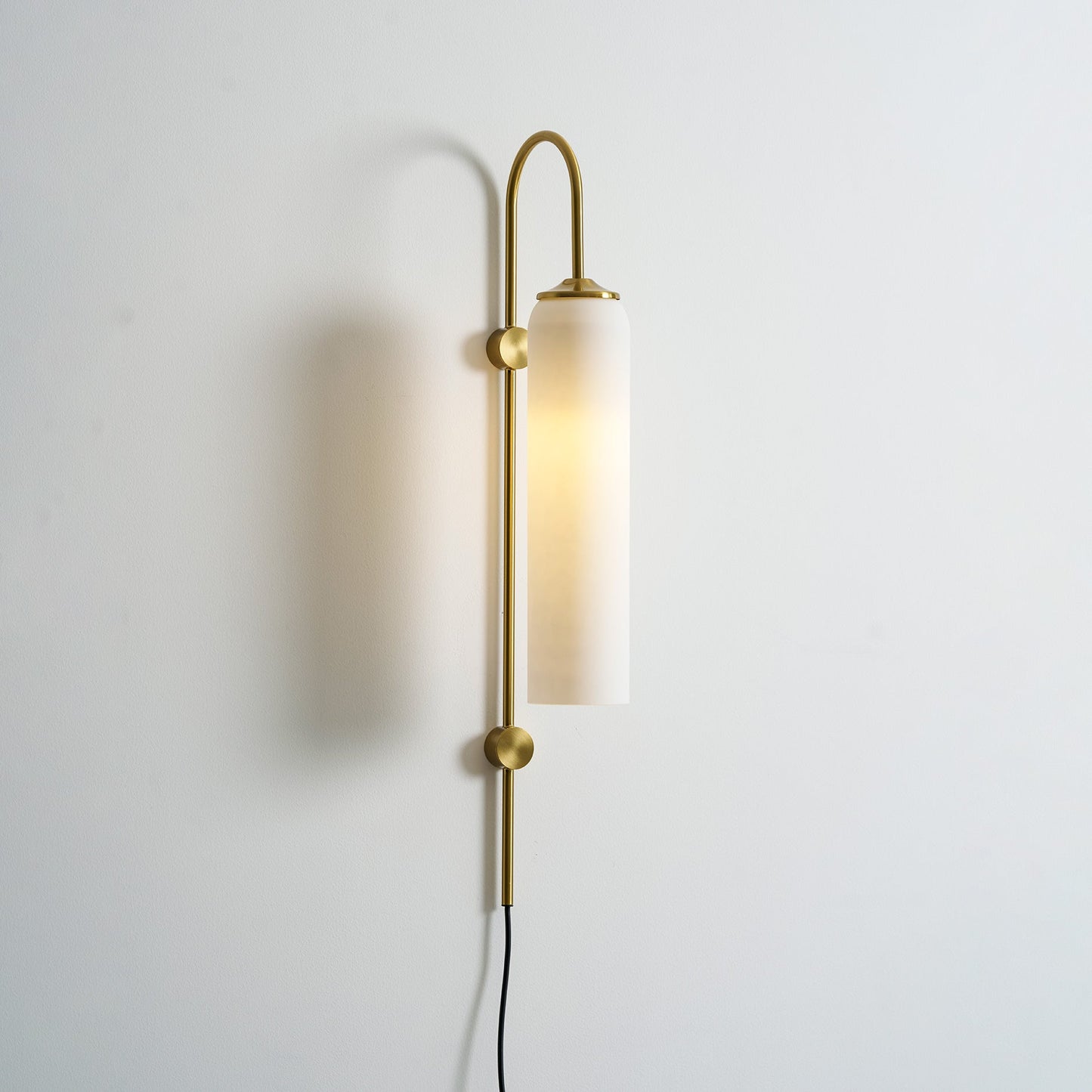 Sleek Glass Plug-In Wall Lamp with Adjustable Brightness & Easy Instal