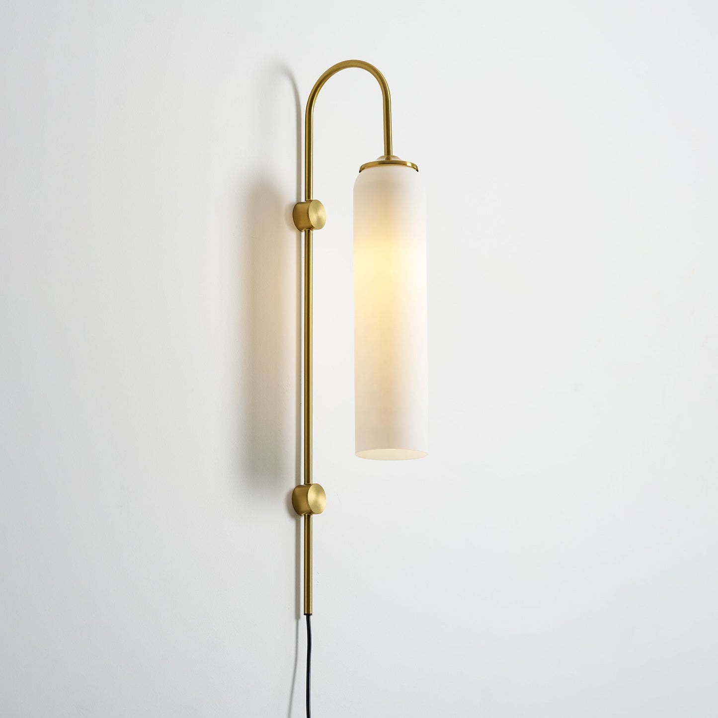 Sleek Glass Plug-In Wall Lamp with Adjustable Brightness & Easy Instal
