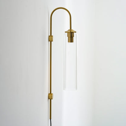 Sleek Glass Plug-In Wall Lamp with Adjustable Brightness & Easy Instal