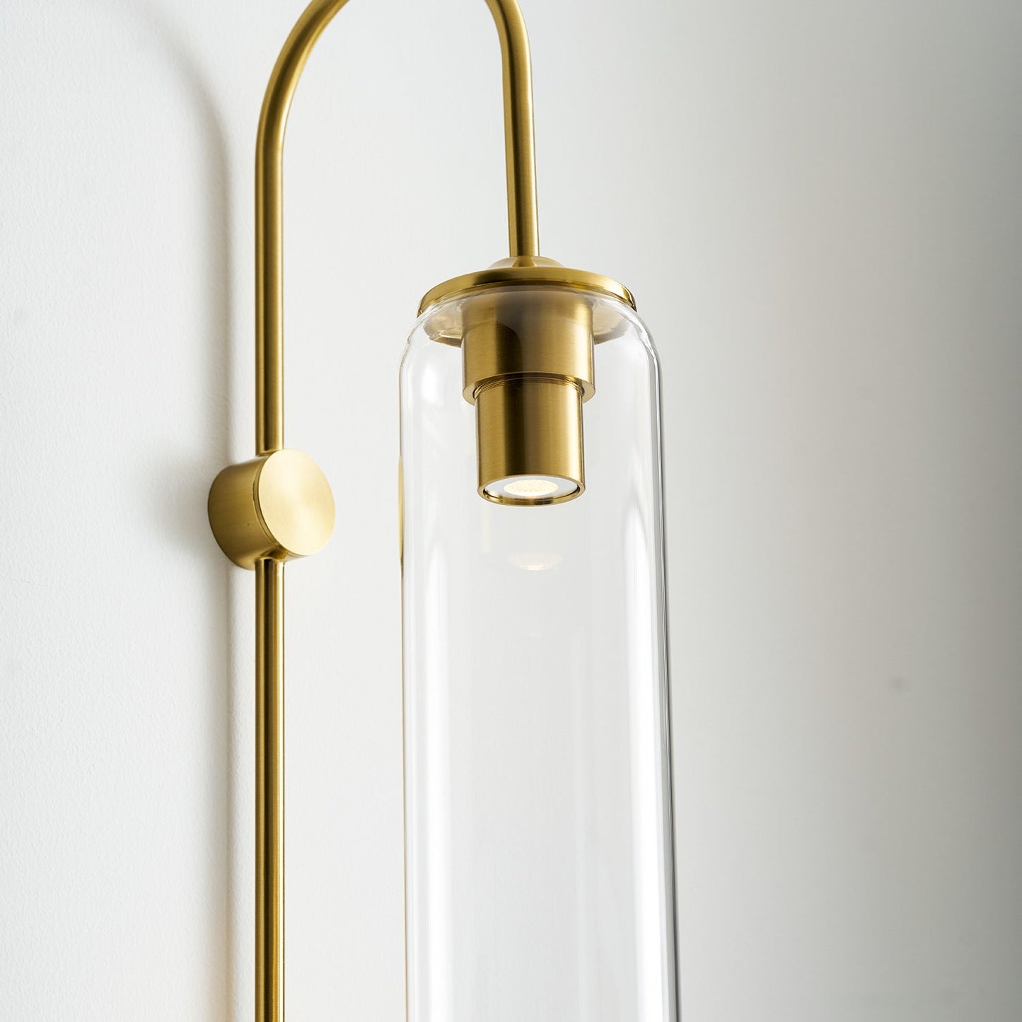 Sleek Glass Plug-In Wall Lamp with Adjustable Brightness & Easy Instal