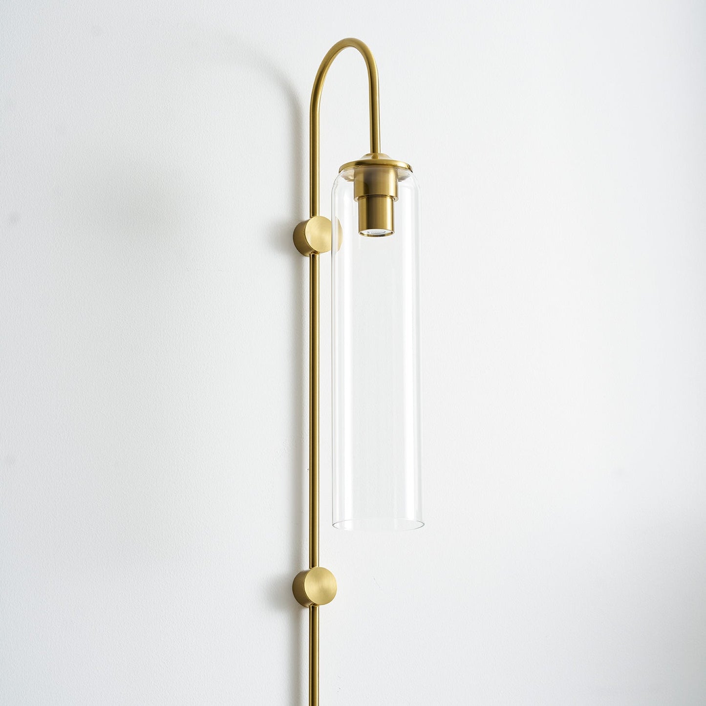 Sleek Glass Plug-In Wall Lamp with Adjustable Brightness & Easy Instal