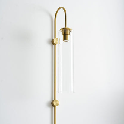 Sleek Glass Plug-In Wall Lamp with Adjustable Brightness & Easy Instal