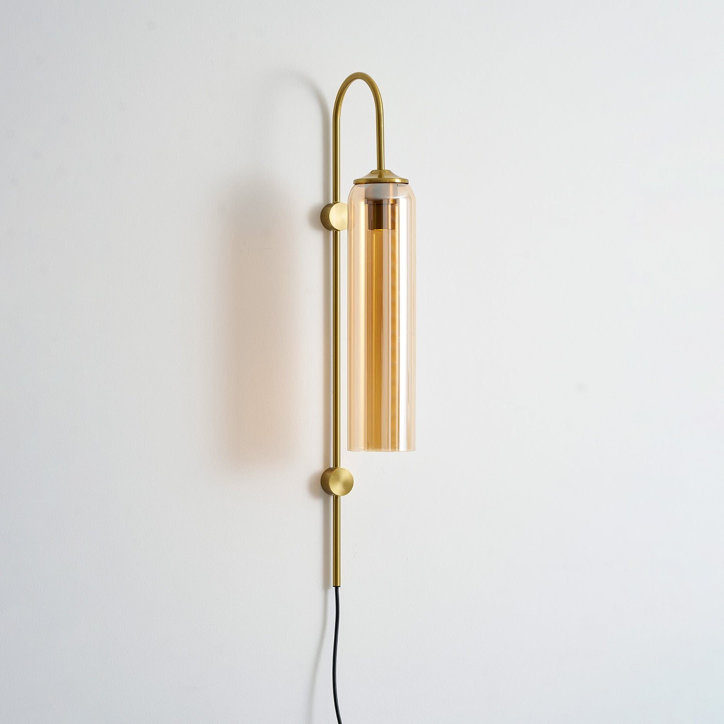 Sleek Glass Plug-In Wall Lamp with Adjustable Brightness & Easy Instal