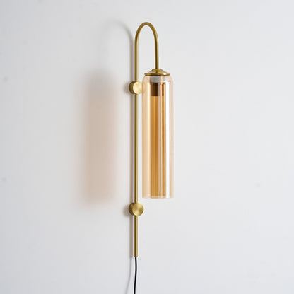 Sleek Glass Plug-In Wall Lamp with Adjustable Brightness & Easy Instal