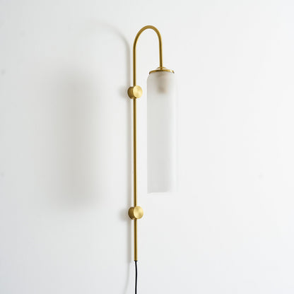 Sleek Glass Plug-In Wall Lamp with Adjustable Brightness & Easy Instal