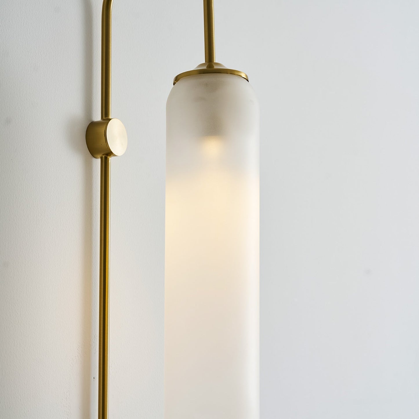 Sleek Glass Plug-In Wall Lamp with Adjustable Brightness & Easy Instal
