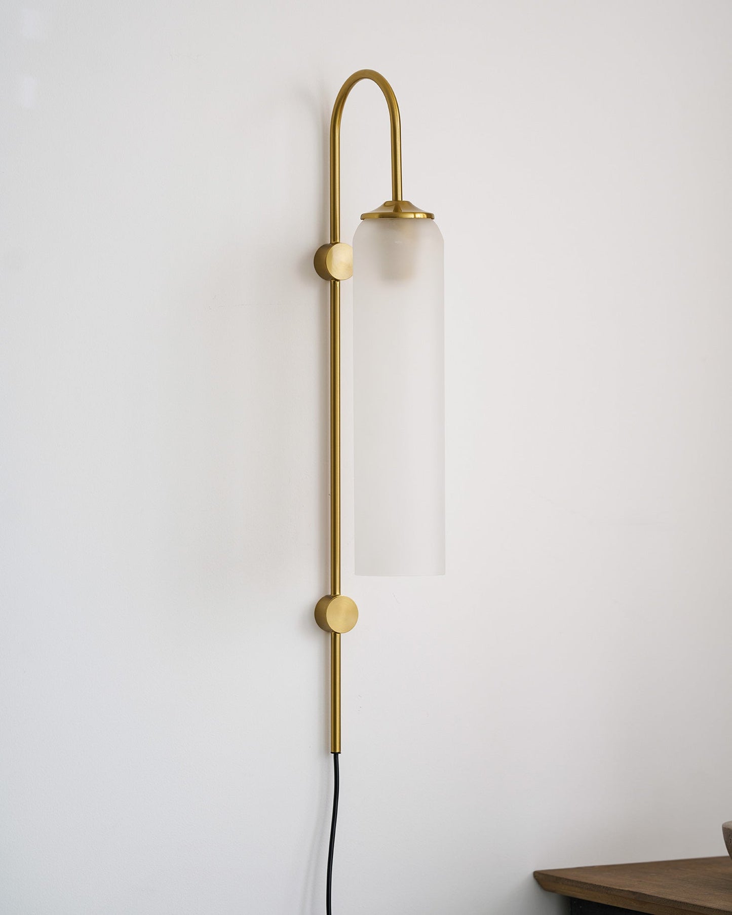 Sleek Glass Plug-In Wall Lamp with Adjustable Brightness & Easy Instal