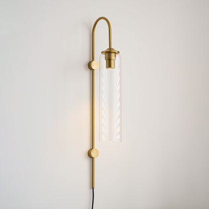 Sleek Glass Plug-In Wall Lamp with Adjustable Brightness & Easy Instal
