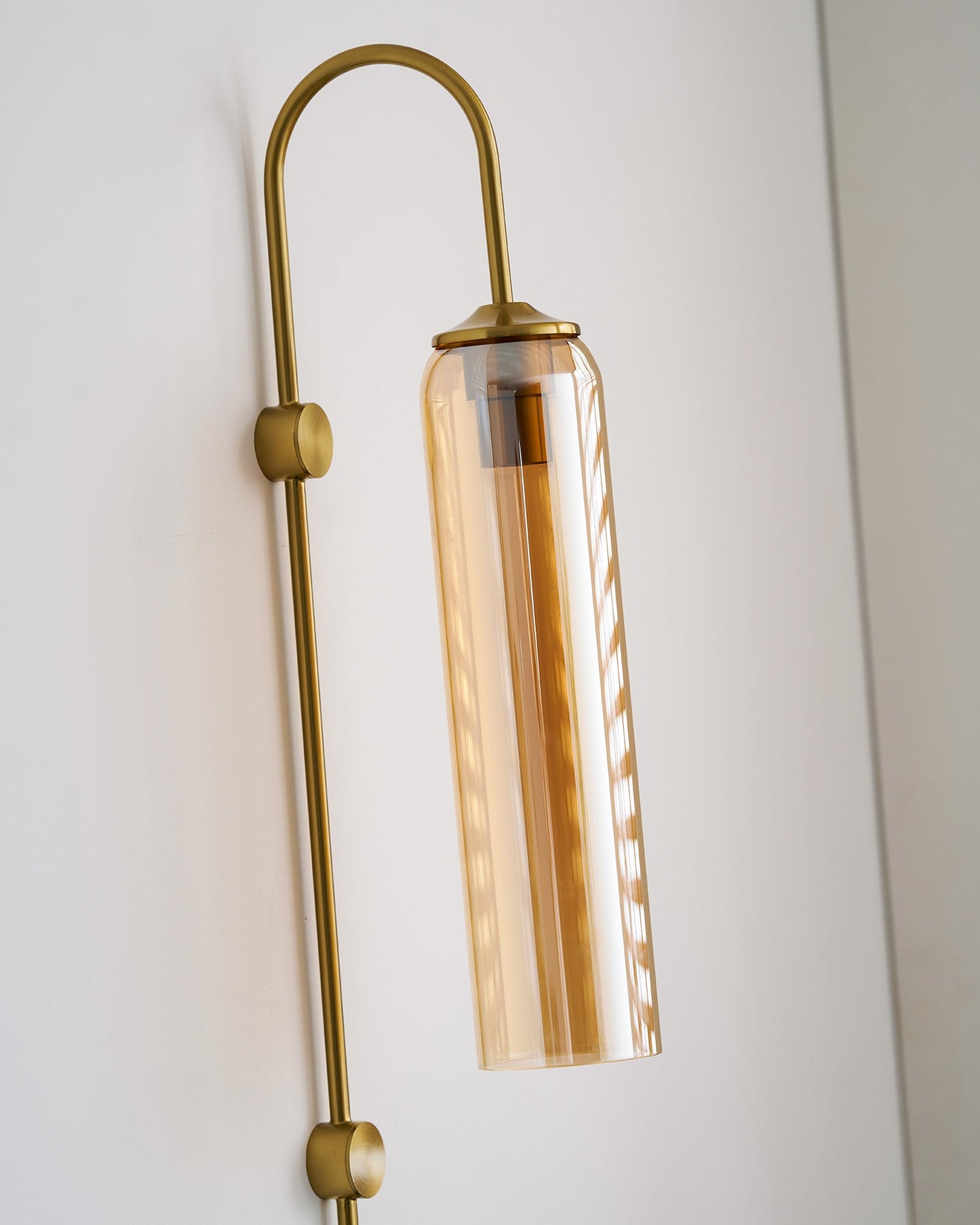 Sleek Glass Plug-In Wall Lamp with Adjustable Brightness & Easy Instal