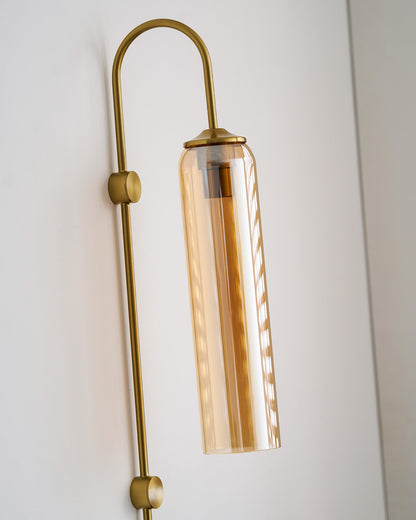 Sleek Glass Plug-In Wall Lamp with Adjustable Brightness & Easy Instal