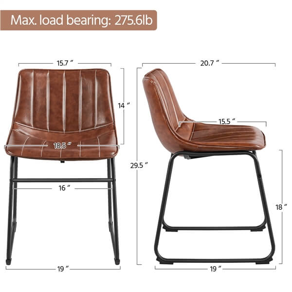 Outdoor Kitchen Dining Room Chairs with Metal Legs Set of 4 Position 3