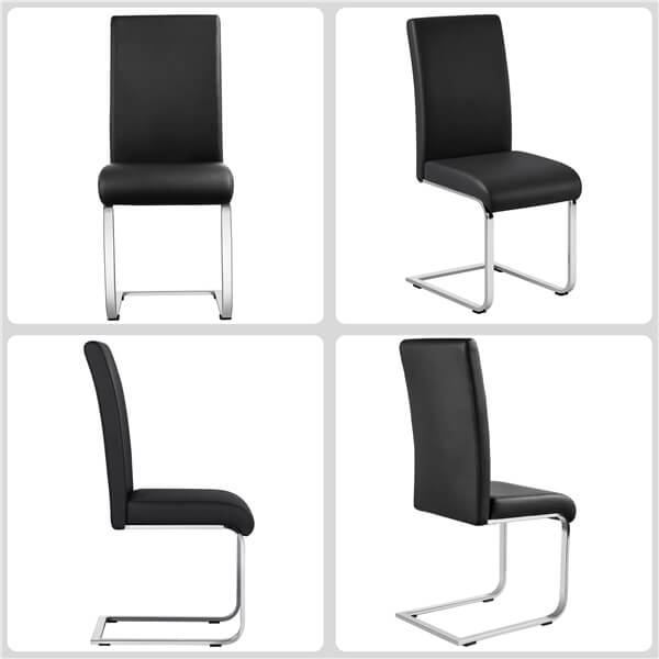 4pcs Dining Chairs Faux Leather Chairs Position 5