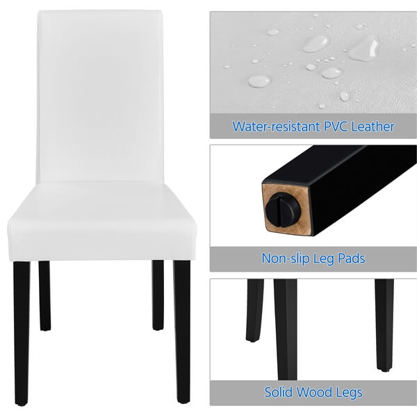 Dining Chair Faux Leather Parson Chair Position 4