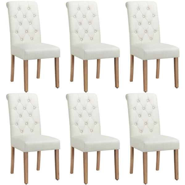 Dining Chairs Set of 6 Fabric Upholstered Dining Chairs Position 4