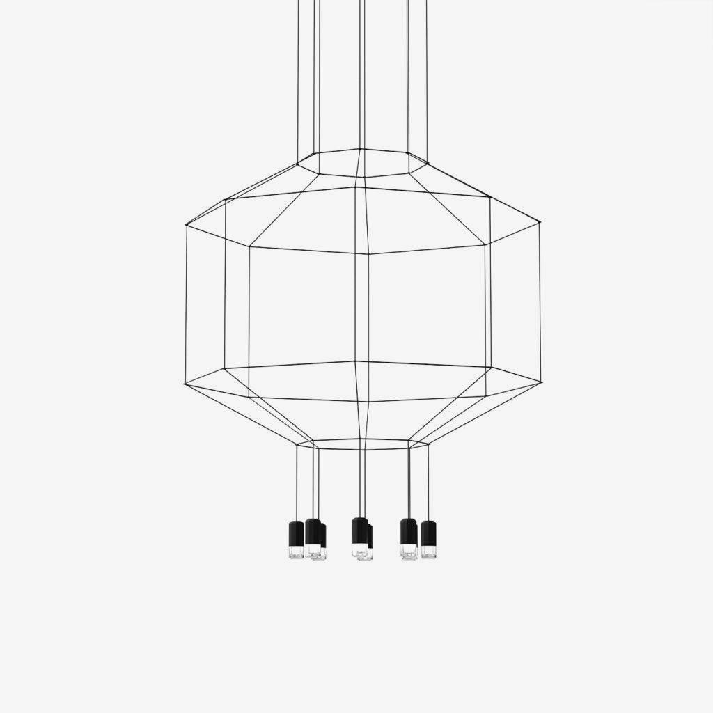 Geometric Lines Pendant Lamp - Adjustable Height, Energy-Efficient LED