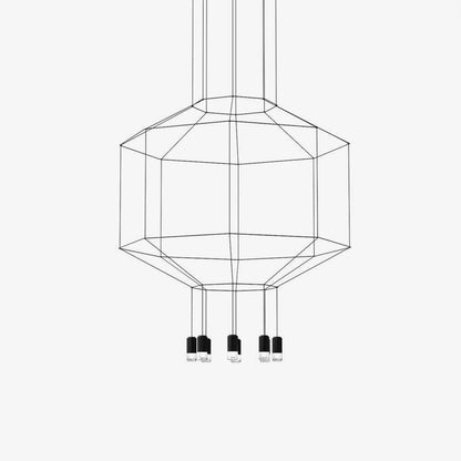 Geometric Lines Pendant Lamp - Adjustable Height, Energy-Efficient LED